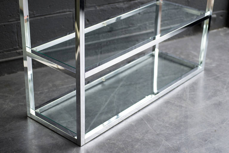 American Chrome and Glass Room Divider or Etagere