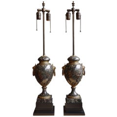 Pair of Cassolette Urn Lamps