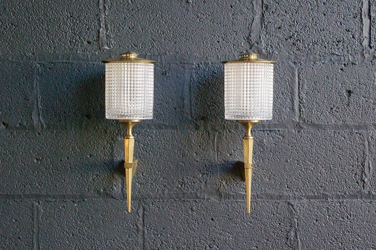 Sconces by Carl Fagerlund for Orrefors In Good Condition In Brooklyn, NY
