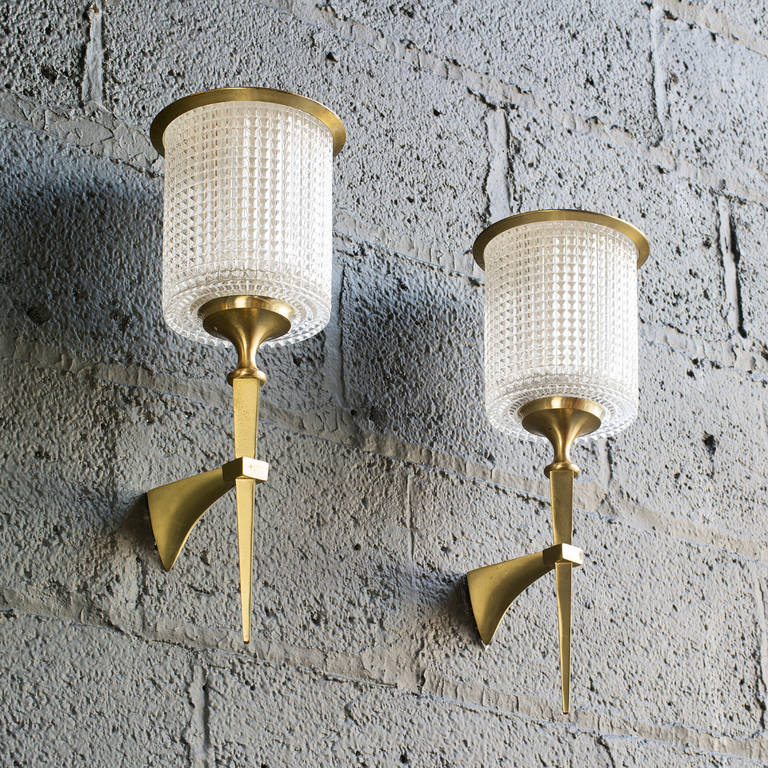 Scandinavian Modern Sconces by Carl Fagerlund for Orrefors