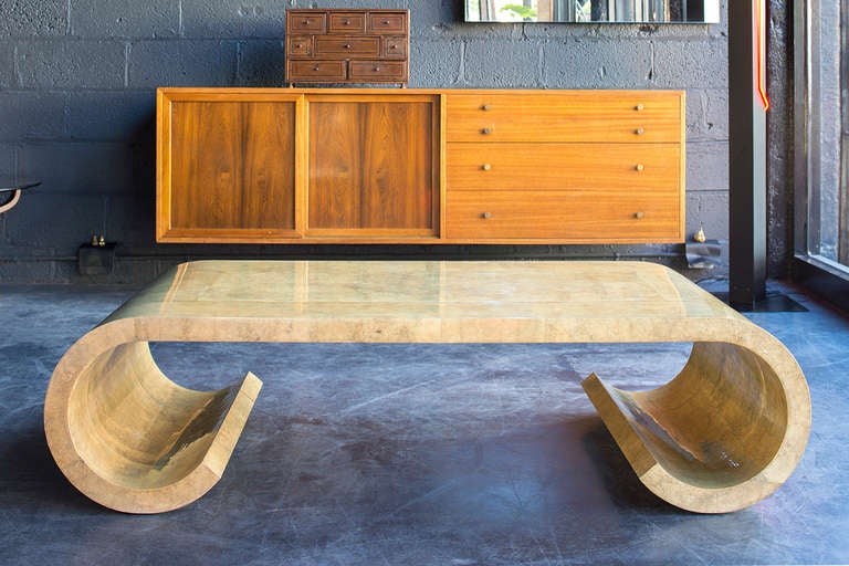 Parchment Scroll Table In Good Condition In Brooklyn, NY