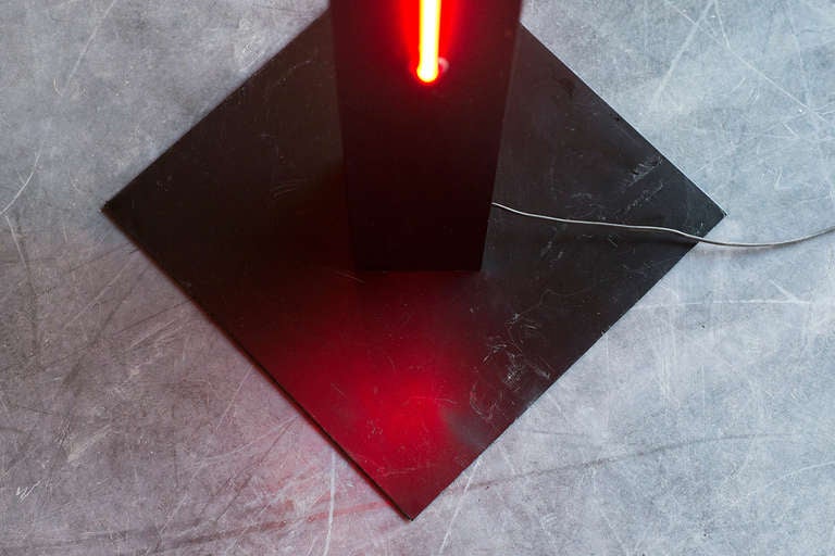 Black Tower Neon Lamp by Rudi Stern 1