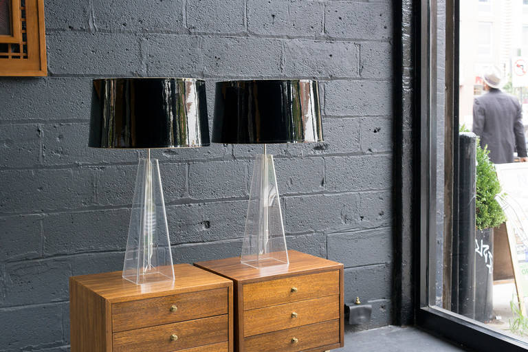 Late 20th Century Lucite Origami Lamps