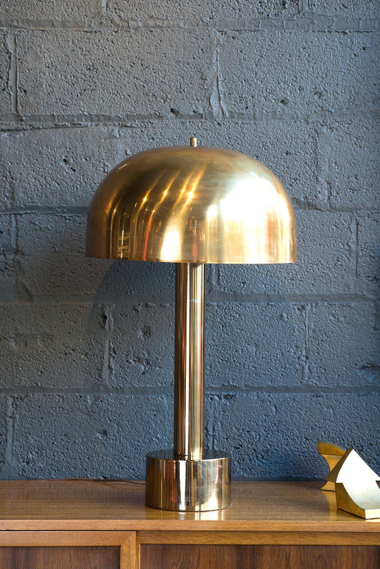 warm brass finish with white interior