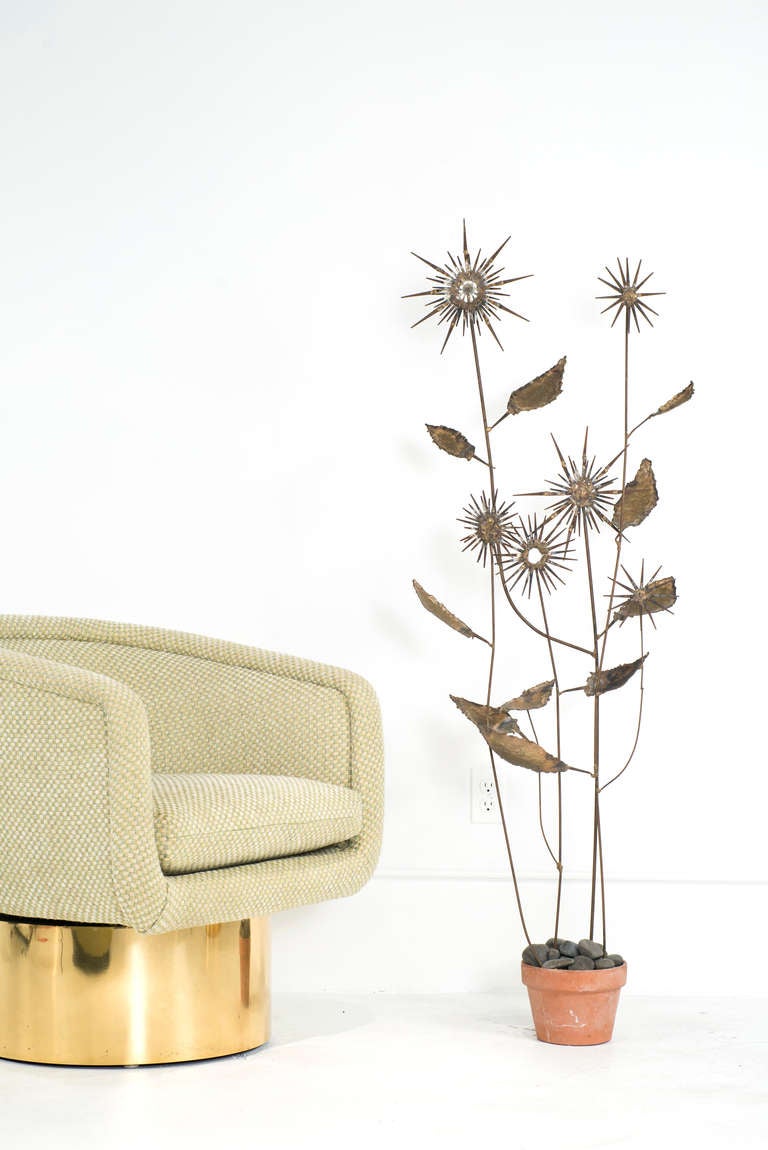 Metal Plant Floor Sculpture For Sale at 1stdibs