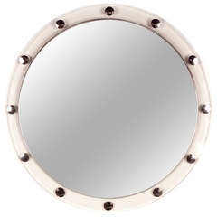French Glass Porthole Mirror