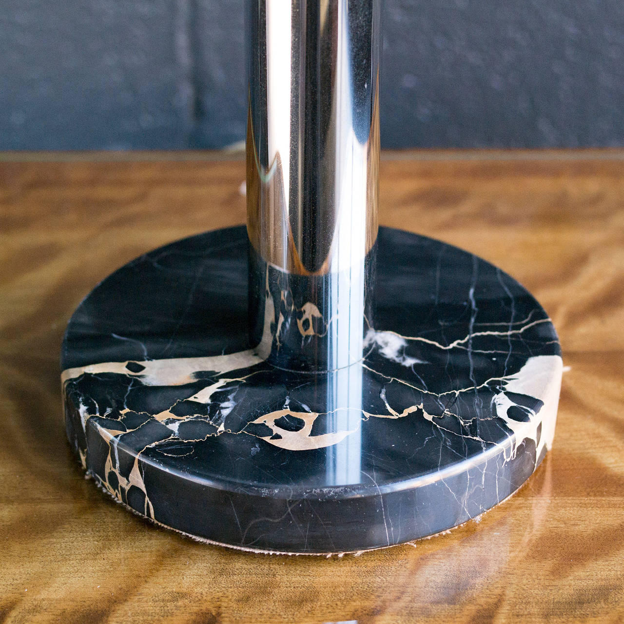 Chrome and Marble Lamp by Nessen In Good Condition In Brooklyn, NY