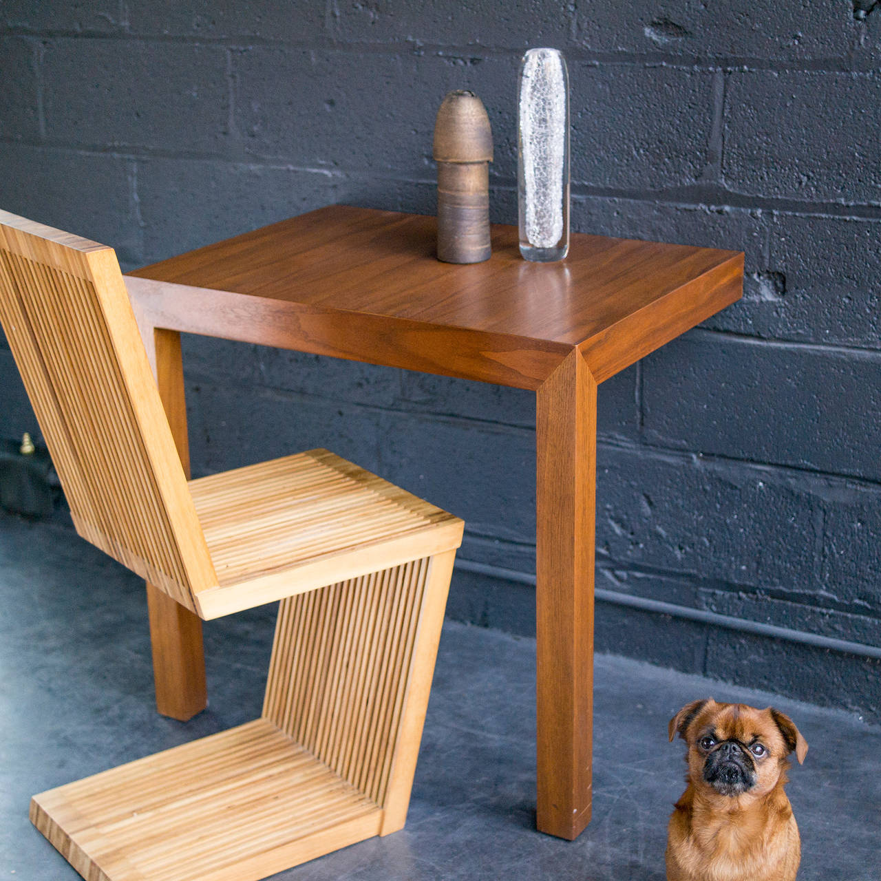 Mid-20th Century Wall-Mounted Parsons Table