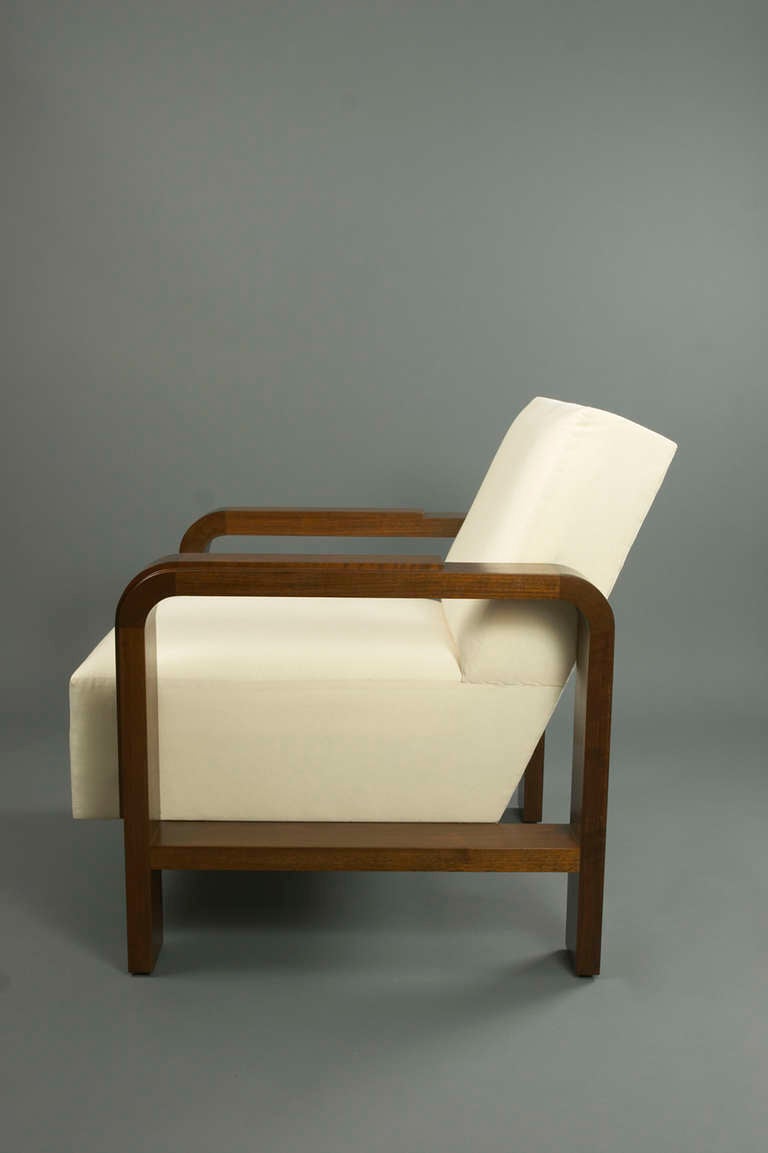 Gallery Armchair Based on Jacques Adnet Design In Excellent Condition For Sale In New York, NY