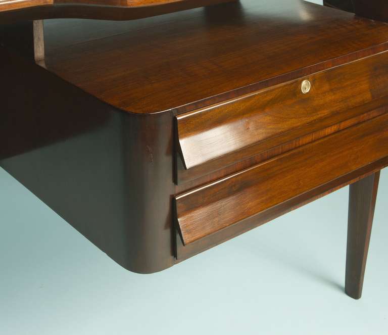 Walnut Italian Desk Attributed to Dassi For Sale