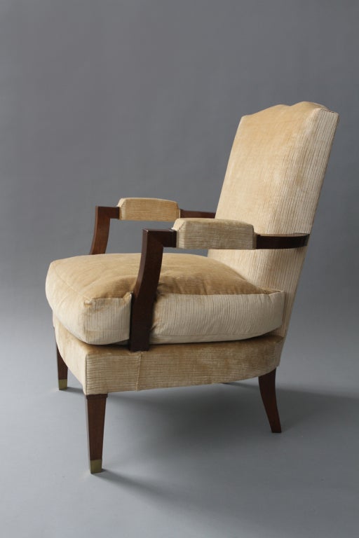 Mahogany Armchair by Jules Leleu In Good Condition In New York, NY