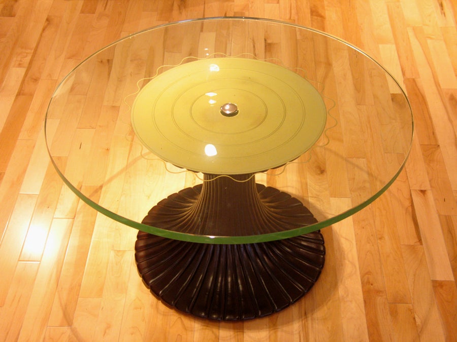 Italian Low Circular Table by Osvaldo Borsani For Sale