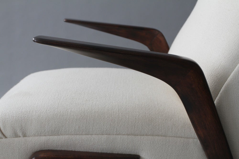 Wood Single Italian Armchair Attributed to Osvaldo Borsani