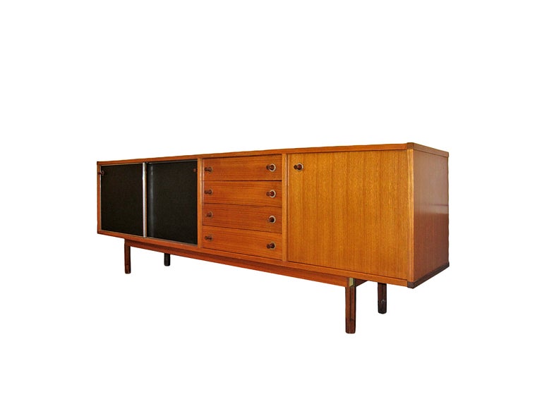 Sideboard from the center Stildomus Design Ico Parisi Rosewood and Formica black