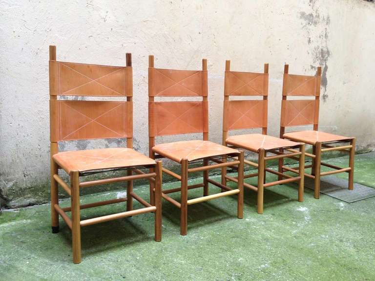 Italian 4 Chairs Kentucky, Designed By Carlo Scarpa