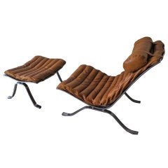 Large lounge chair and ottoman "ARI"