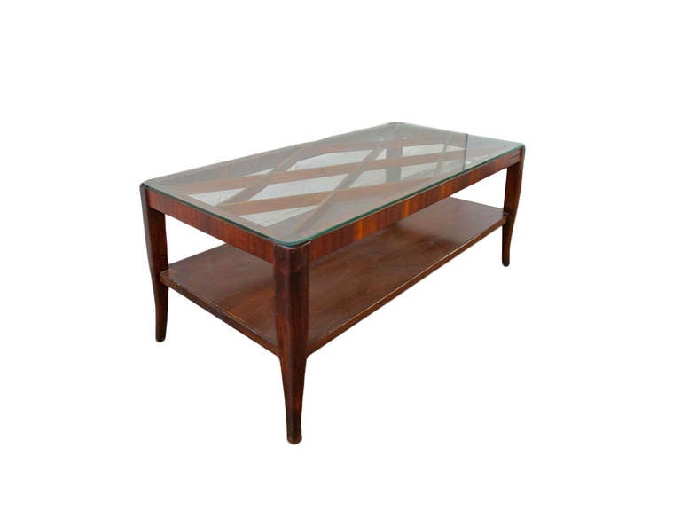 Rare Coffee Table by Guglielmo Ulrich design, production signed Arca,