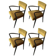 Four Beautiful Armchairs Designed by Carlo Enrico Rava, 1948