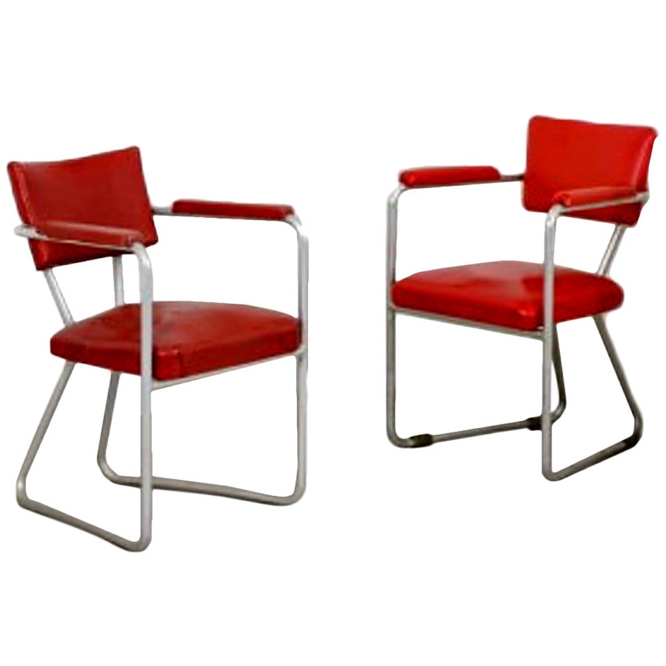 Pair of Office Chairs Designed by Gio Ponti For Sale