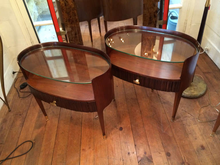 Italian Beautiful Pair of Bedside Tables, Designed by Paolo Buffa