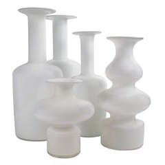 Vintage Collection of White Vases by Holmegaard