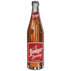 Vintage Over Sized 1950's Advertising Sign For Dodger Beverage