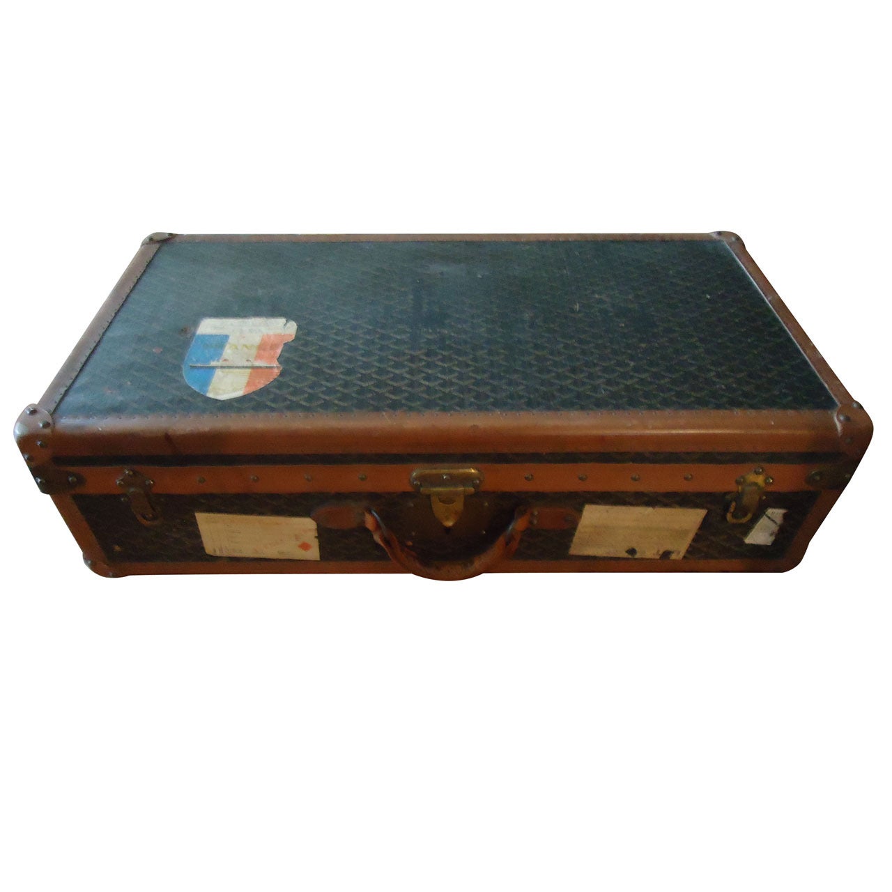 Rare Goyard Monogram Suitcase, circa 1900