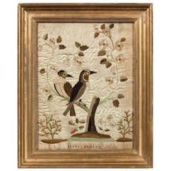 Antique Rare Pennsylvania Quaker Silk Embroidery Dated 1798