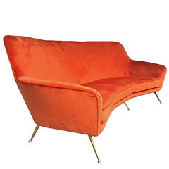 Curved Sofa Italian Design, 1950