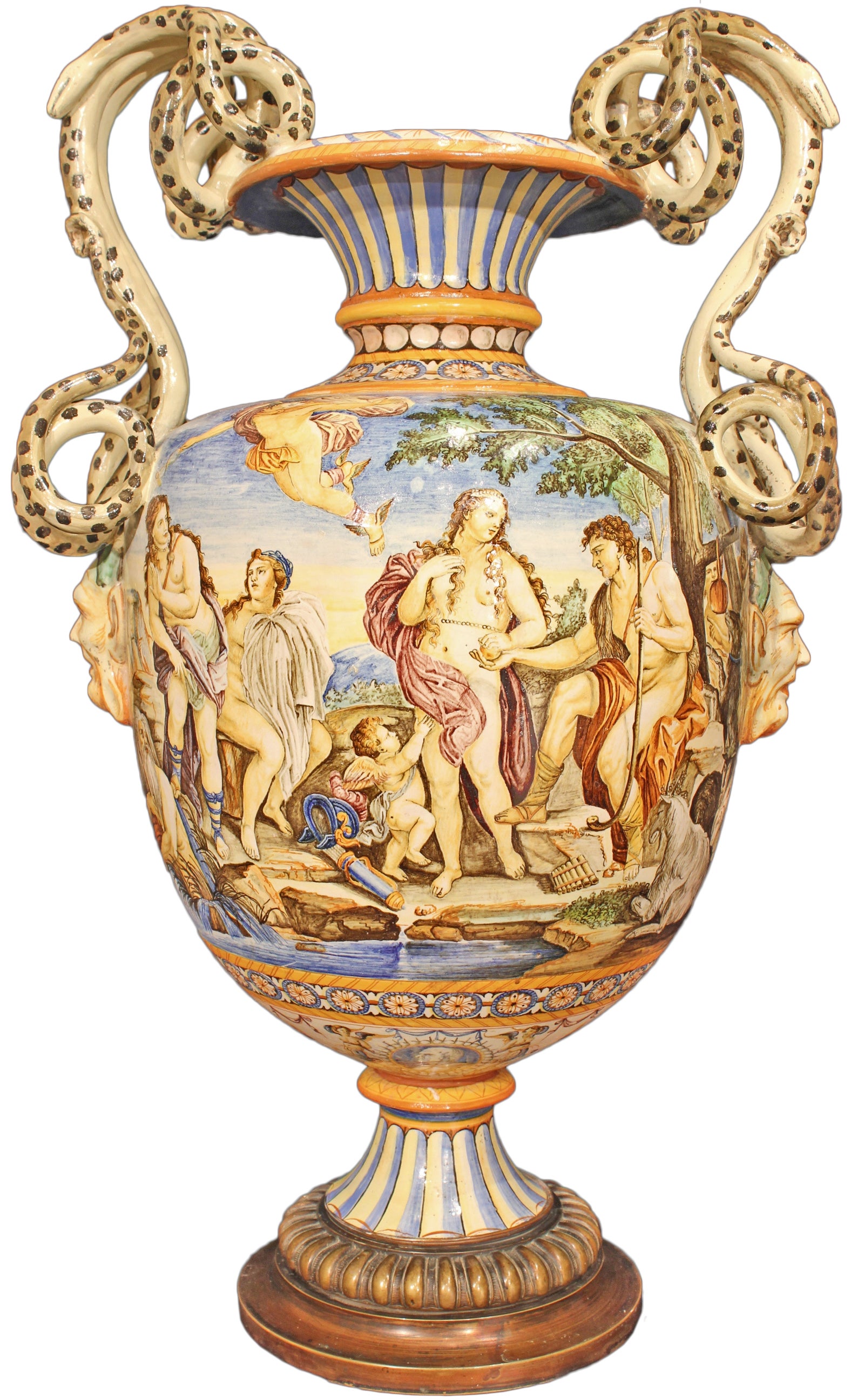 Italian mid 19th century majolica vase