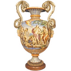 Italian mid 19th century majolica vase