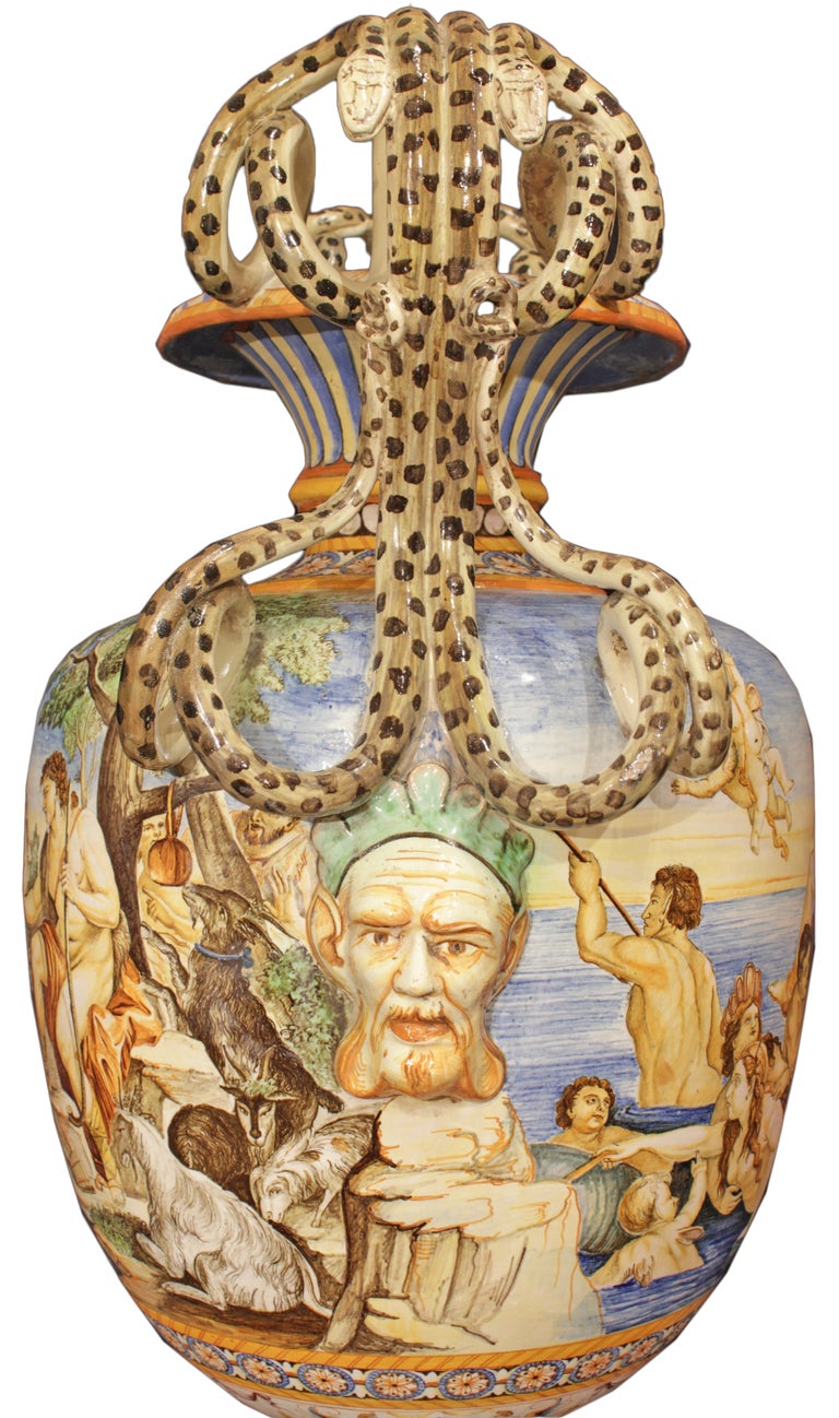 Italian mid 19th century majolica vase 1