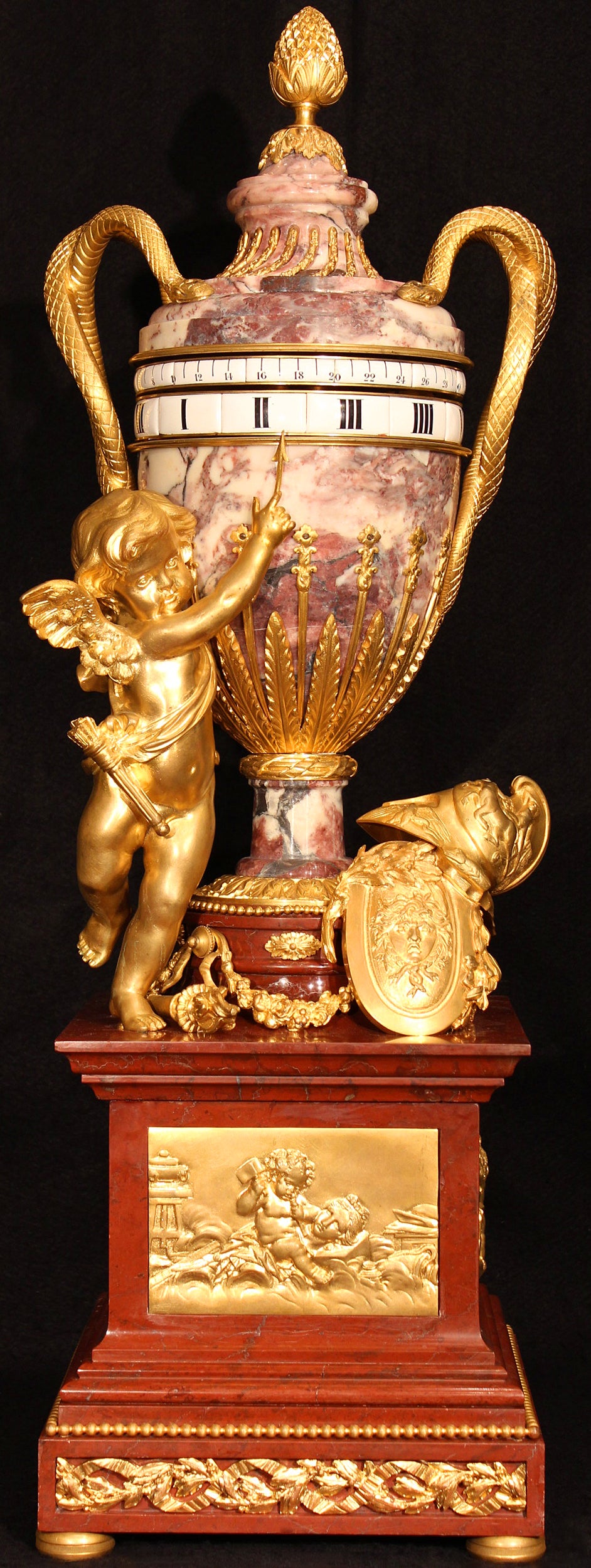 French 19th Century  Louis Xvi St. Marble And Ormolu Annular Clock 