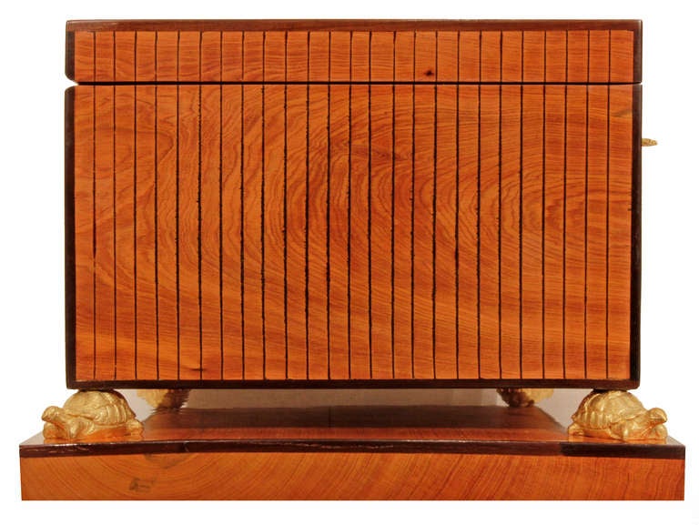 French 19th Century Cherry, Mahogany and Ormolu Rectangular Box