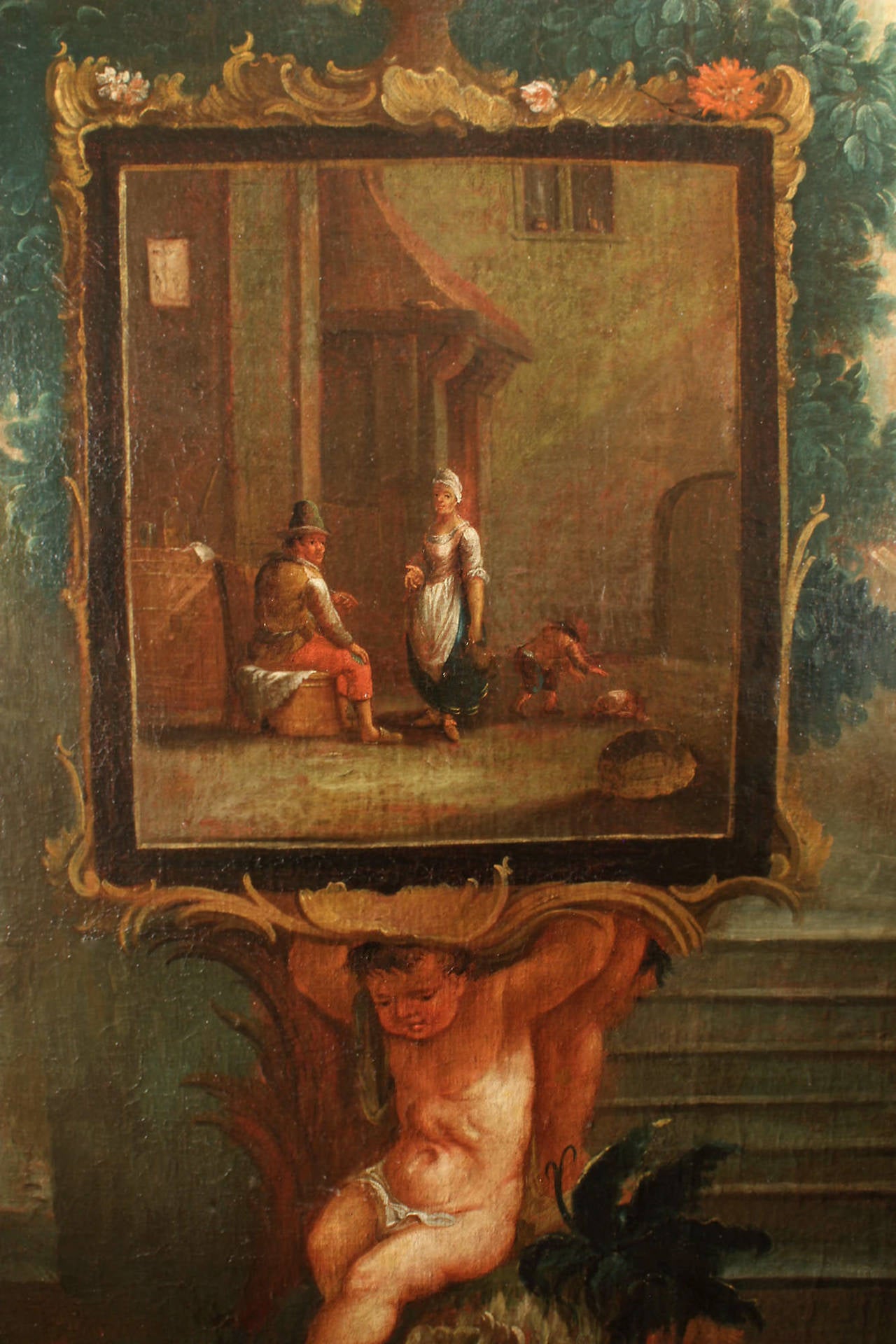 Belgian Baroque 18th Century Flemish Oil on Canvas Paintings