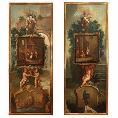 Baroque 18th Century Flemish Oil on Canvas Paintings