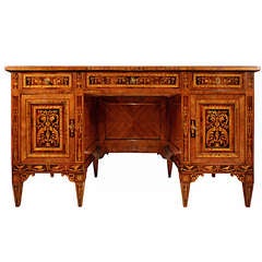 A Magnificent And Very High Quality Italian Mid 19th Century Louis XVI St. Walnut And Kingwood Marquetry Desk A Magnificent And Very High Quality Italian Mid 19th Century Louis XVI St. Walnut And Kingwood Marquetry Desk