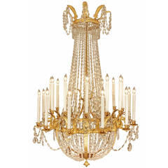 French 19th Century Neoclassical Style Ormolu and Crystal Chandelier 8