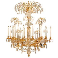 Antique Russian Imperial Neo-Classical Style Ormolu and Rock Crystal Chandelier