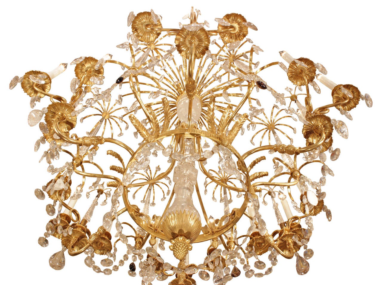 Neoclassical Russian Imperial Neo-Classical Style Ormolu and Rock Crystal Chandelier