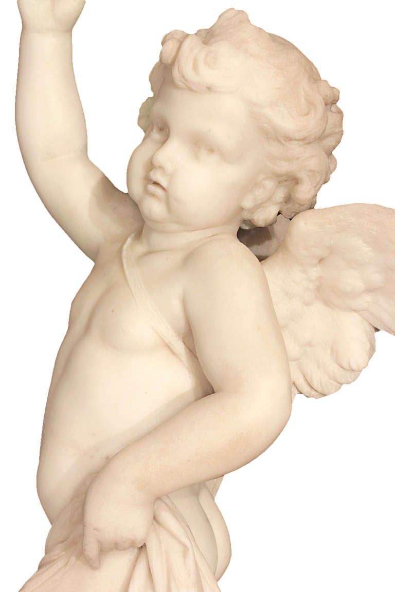 19th Century Italian Marble Sculpture Signed Guisepe Carnevale, Roma 1886 In Excellent Condition In West Palm Beach, FL