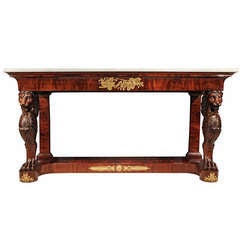 Antique First Empire English Neoclassical Early 19th Century Console in Crouch Mahogany
