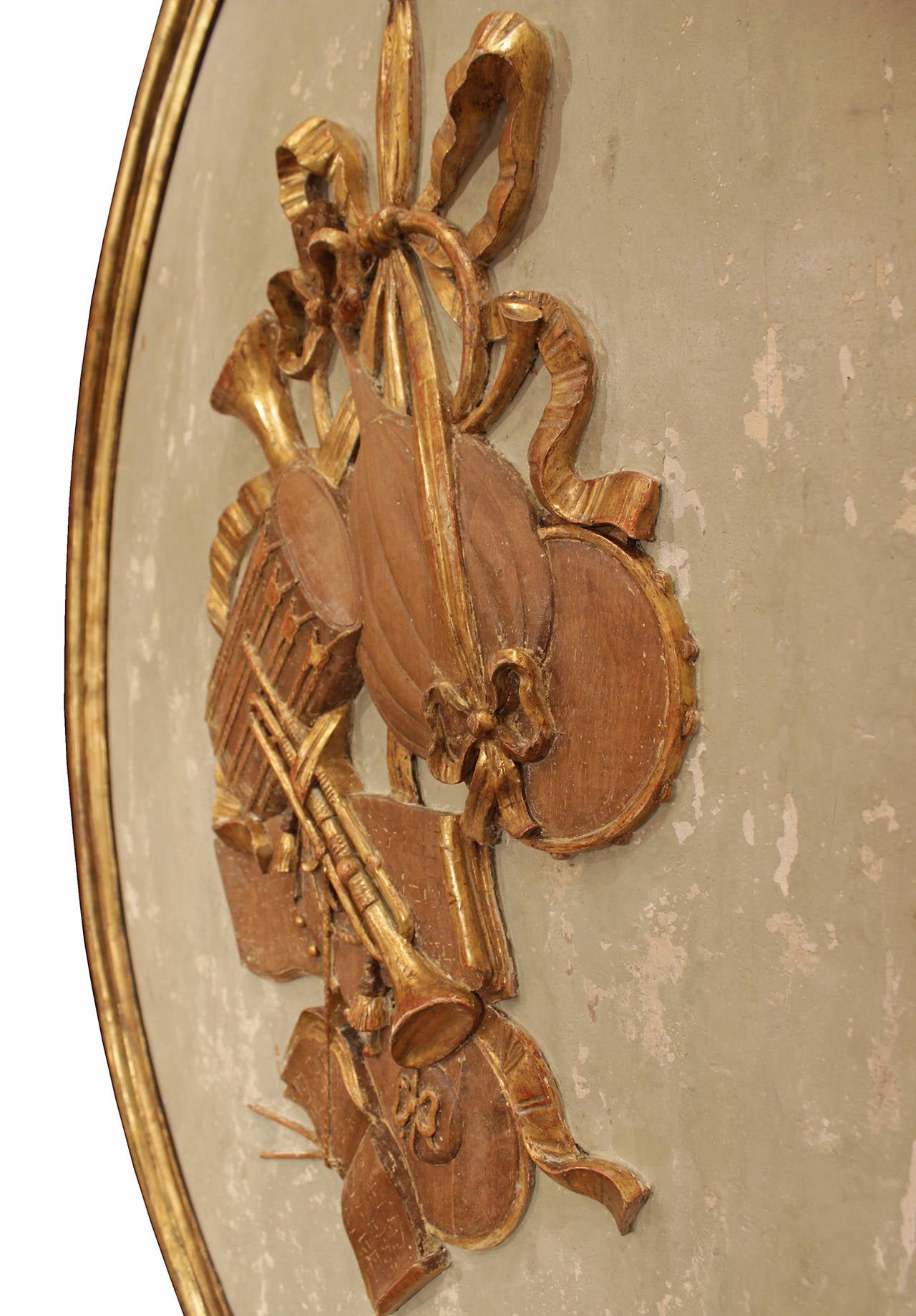 Italian 18th Century Louis XVI Period Patinated and Giltwood Wall Plaques
