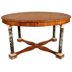 Italian Early 19th Century Walnut and Marble Center Table 8
