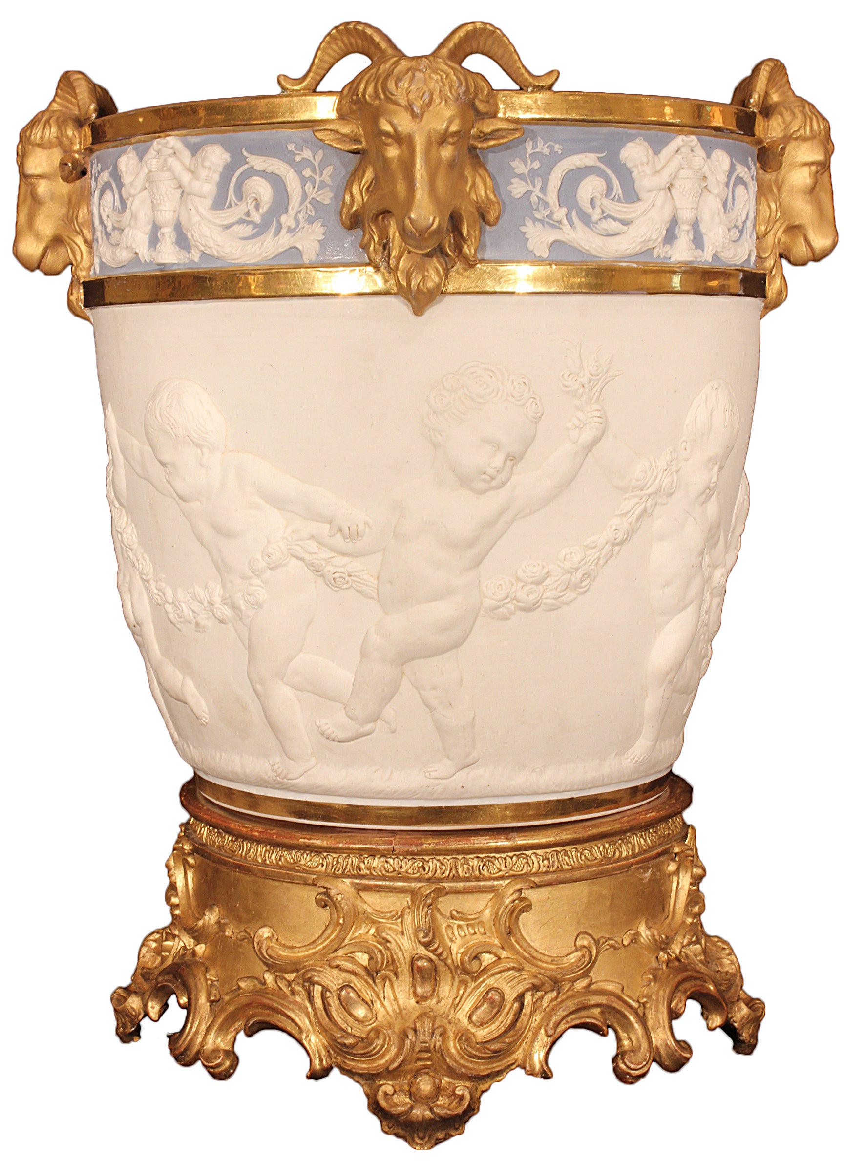 French 19th century milk pail, à la Marie Antoinette, signed Sèvres