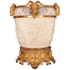 Antique French 19th century milk pail, à la Marie Antoinette, signed Sèvres