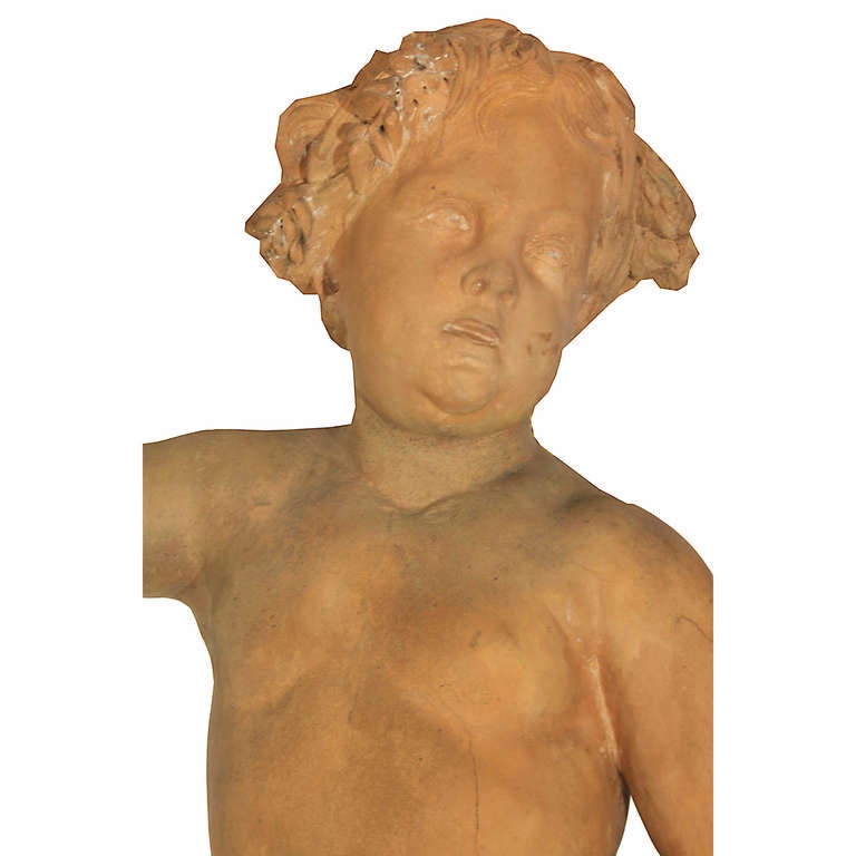 18th Century and Earlier A Pair of Large Scale French Mid 18th Century Terracotta Statues
