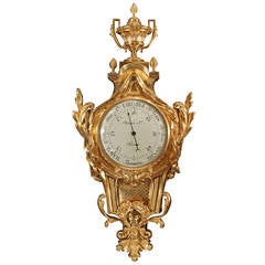 French 19th Century Louis XV Style Ormolu Barometer by Jansen & Cie