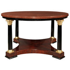 19th Century Neoclassical Style Mahogany and Porphyry Coffee Table 2