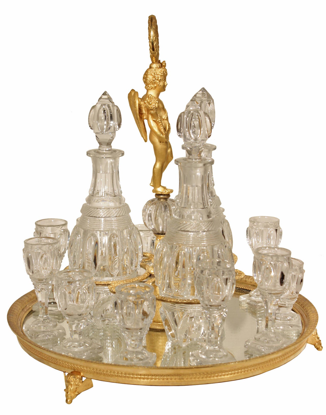 French 19th Century First Empire Period Baccarat Crystal Liquor Set In Excellent Condition In West Palm Beach, FL